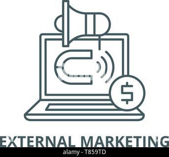 External marketing vector line icon, linear concept, outline sign, symbol Stock Vector