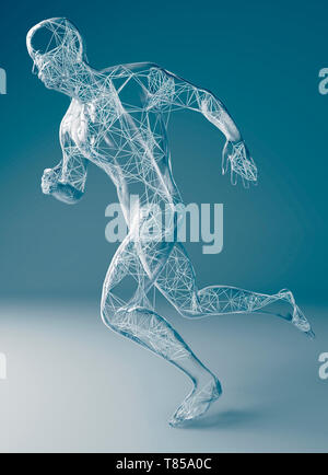 Running man, illustration Stock Photo