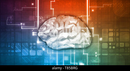 Futuristic Technology with Autonomous AI Brain Tech Stock Photo