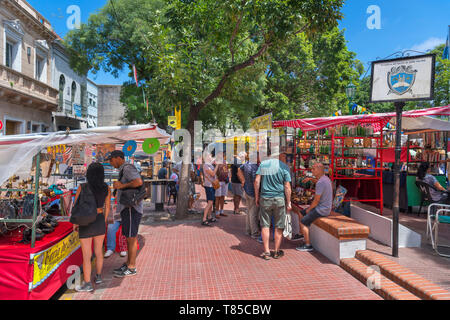 The Feria de San Telmo, a Sunday market in the Plaza Dorrego, San Telmo, Buenos Aires, Argentina Stock Photo