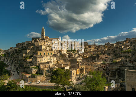 view of Sassi Barisano, old Matera. European Capital of Culture. Matera
