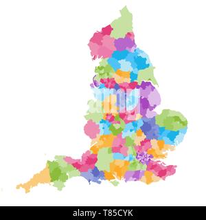 England ceremonial counties vector map Stock Vector