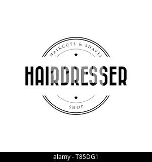 Hairdresser barber logo vintage Stock Vector