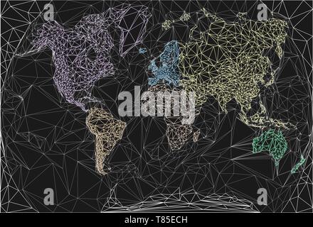 world map in polygonal style Stock Vector