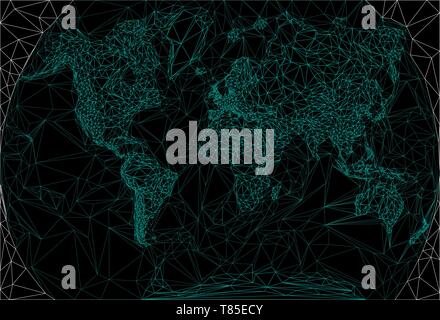 world map in polygonal style Stock Vector