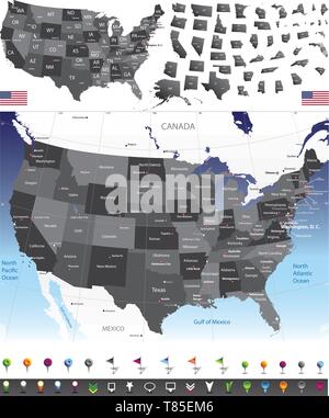United States of America vector set Stock Vector
