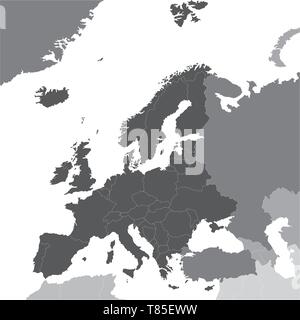 Political Europe Map vector illustration isolated on white background ...