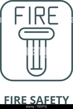 Fire safety vector line icon, linear concept, outline sign, symbol Stock Vector