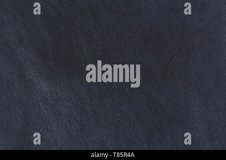 Dark blue leather, abstract background. Blue leather texture on macro. Stock Photo
