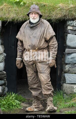 Old Fishing Tackle Of Icelandic Seamen On The White Wall Stock