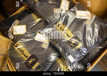 Inside the factory Laurence Odie Knitwear in the village of Hoswick