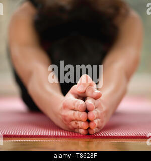 Yoga half tortoise pose Stock Photo