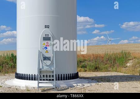 France, Yonne, Beine, Wind farm Stock Photo