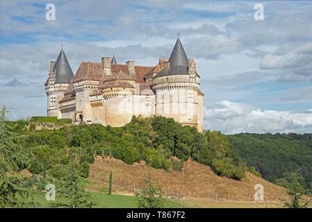 France, Dordogne, Perigord Pourpre (Purple Perigord), Beaumont du Perigord, the castle of Bannes Stock Photo