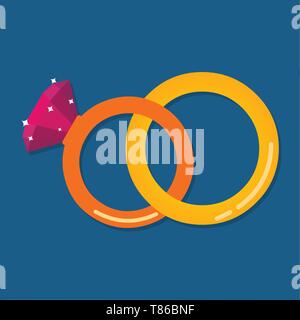wedding rings vector symbol illustration Stock Vector