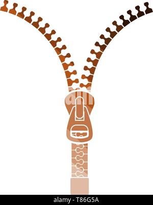 Sewing Zip Line Icon. Flat Color Ladder Design. Vector Illustration. Stock Vector