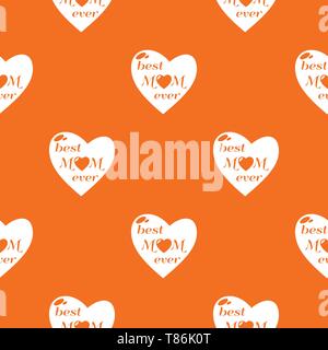 Best mother pattern vector orange Stock Vector