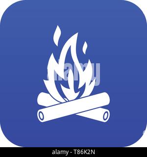 Campfire icon digital blue Stock Vector