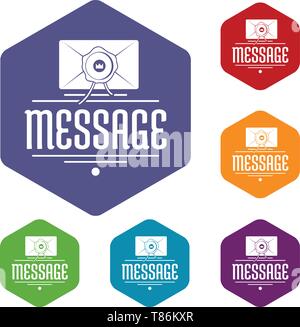 Message icons vector hexahedron Stock Vector