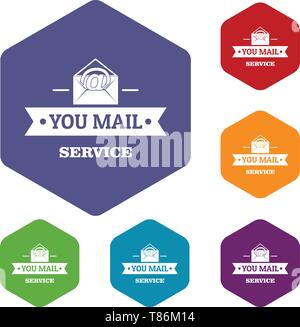 Delivery business icons vector hexahedron Stock Vector