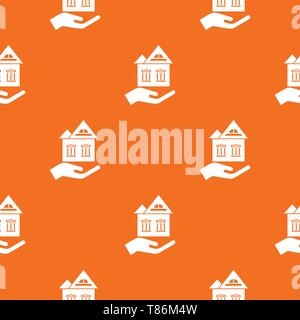 Home protection pattern vector orange Stock Vector
