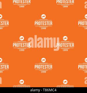 Protester gramophone pattern vector orange Stock Vector