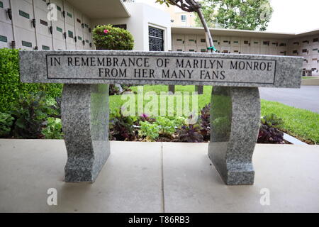 Marilyn Monroe grave in the Westwood Village Memorial Park in Los Angeles, California Stock Photo