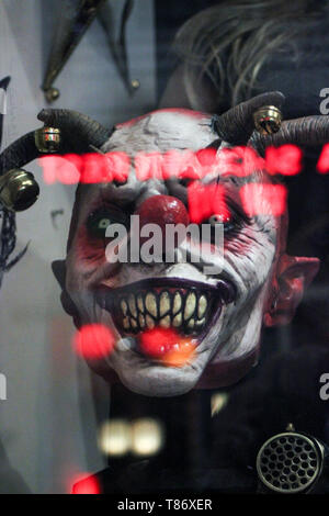 The Joker on mask shop window display in Amsterdam, Holland Stock Photo
