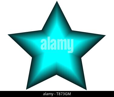 bright symbol blue neon star on white background Stock Vector