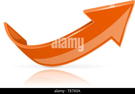 Orange up 3d button Stock Vector