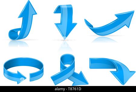 Arrows. Blue shiny signs Stock Vector