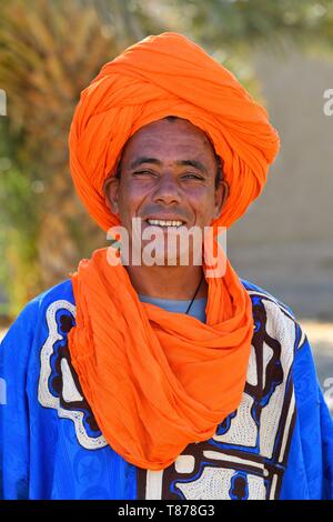Morocco, Tafilalet region, Merzouga, tuareg portrait Stock Photo