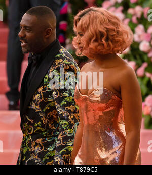 New York, NY - May 06, 2019: Idris Elba and Sabrina Elba arrive for the 2019 Met Gala celebrating Camp: Notes on Fashion at The Metropolitan Museum of Stock Photo