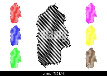 Khmelnytskyi Oblast (Administrative divisions of Ukraine, Oblasts of Ukraine) map vector illustration, scribble sketch Khmelnychchyna map Stock Vector