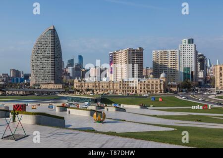 Azerbaijan, Baku, Trump Hotel and Tower by the Heydar Aliyev Center Stock Photo