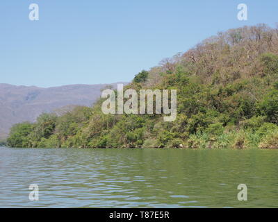 Scenery of wild slope of Sumidero canyon at Grijalva river landscape in Chiapas state in Mexico Stock Photo