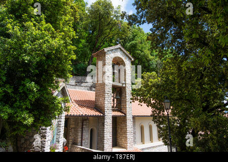 Greccio, Italy.  hermitage shrine erected by St. Francis of Assisi in the Sacred Valley. In this monastery the Holy gave birth to the first living nat Stock Photo