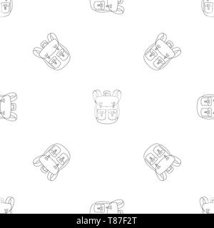 Climbing backpack pattern seamless vector repeat geometric for any web design Stock Vector
