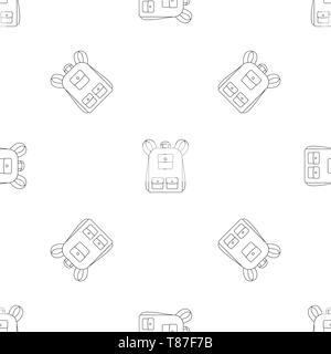 Traditional backpack pattern seamless vector repeat geometric for any web design Stock Vector
