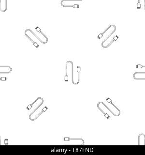 Charging vape cable pattern seamless vector repeat geometric for any web design Stock Vector