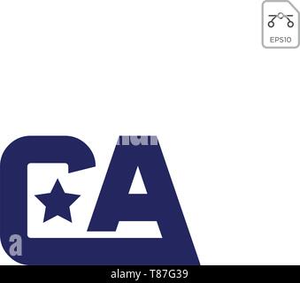 initial AC, CA, A, C Logo template vector illustration Stock Vector