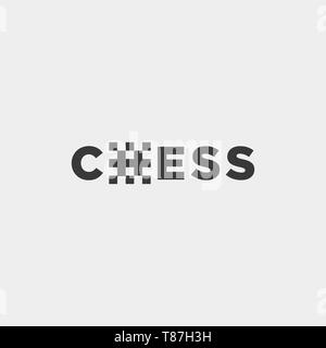 chess logo type vector design illustration, typography logo for chess - vector Stock Vector