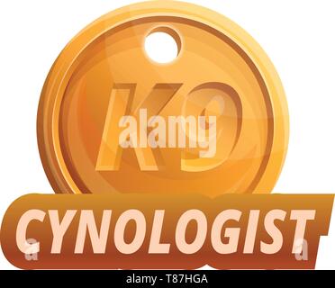 K9 cynologist logo. Cartoon of K9 cynologist vector logo for web design isolated on white background Stock Vector