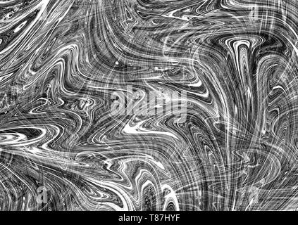 Abstract fluid black and white texture or background. Stock Photo