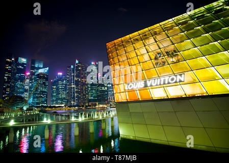 Louis Vuitton Singapore Island Maison on Marina Bay Stock Photo