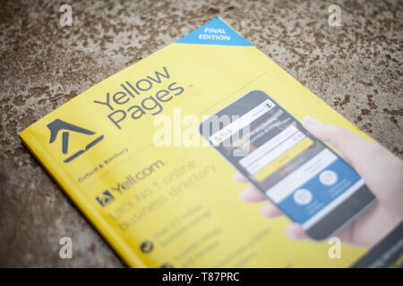 Final edition of yellow pages Stock Photo