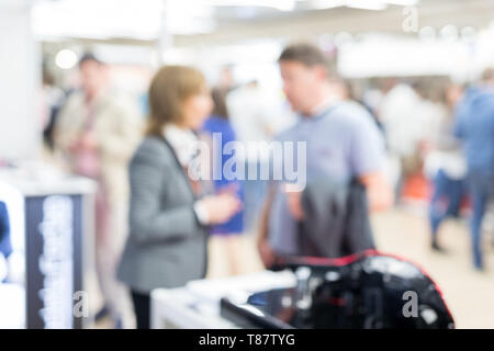 Blured image of businesspeople socializing and networking at business and entrepreneurship meeting. Stock Photo