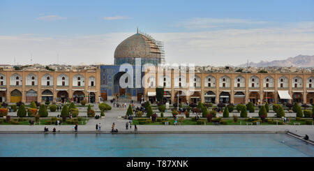 ESFAHAN, IRAN - 26 OCTOBER 2018: Naghsh-i Jahan Square and Sheikh Lotfollah Mosque the one of the architectural masterpieces of Iranian. Stock Photo