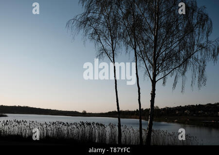 Water reservoir on Kamienna River, Starachowice, Swietokrzyskie Region, Poland Stock Photo