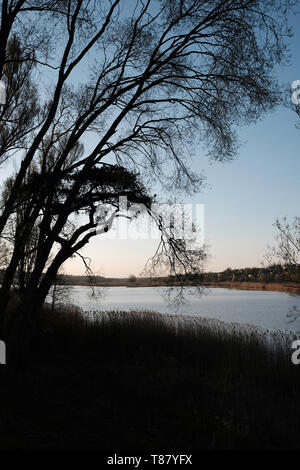 Water reservoir on Kamienna River, Starachowice, Swietokrzyskie Region, Poland Stock Photo